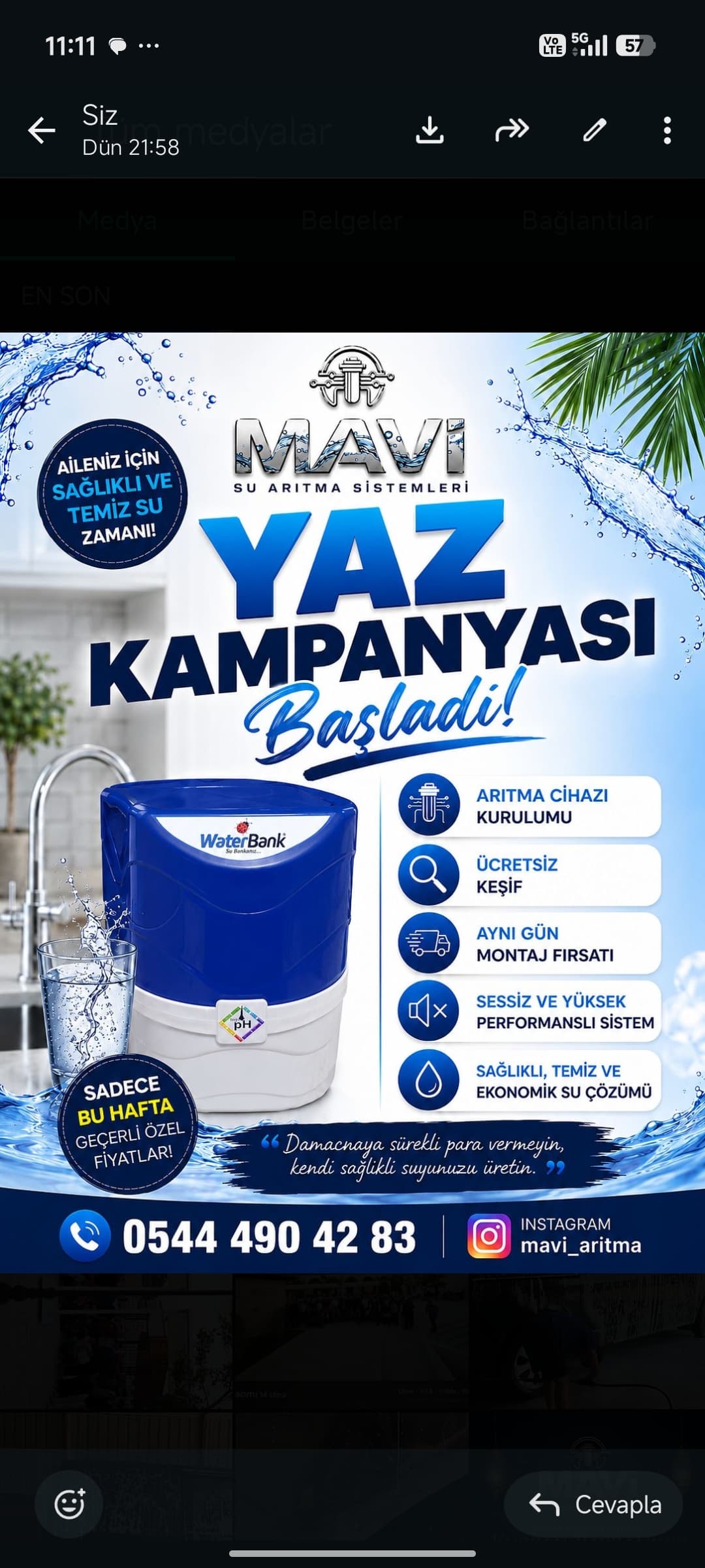 Mavi su arıtma kapak görseli